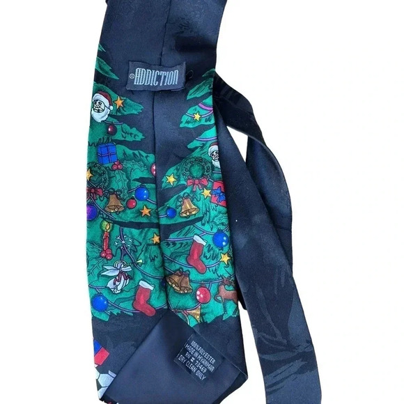 Addiction Men's Green Black Christmas Tree Ornaments Bolero Tie Size OS - Picture 3 of 3